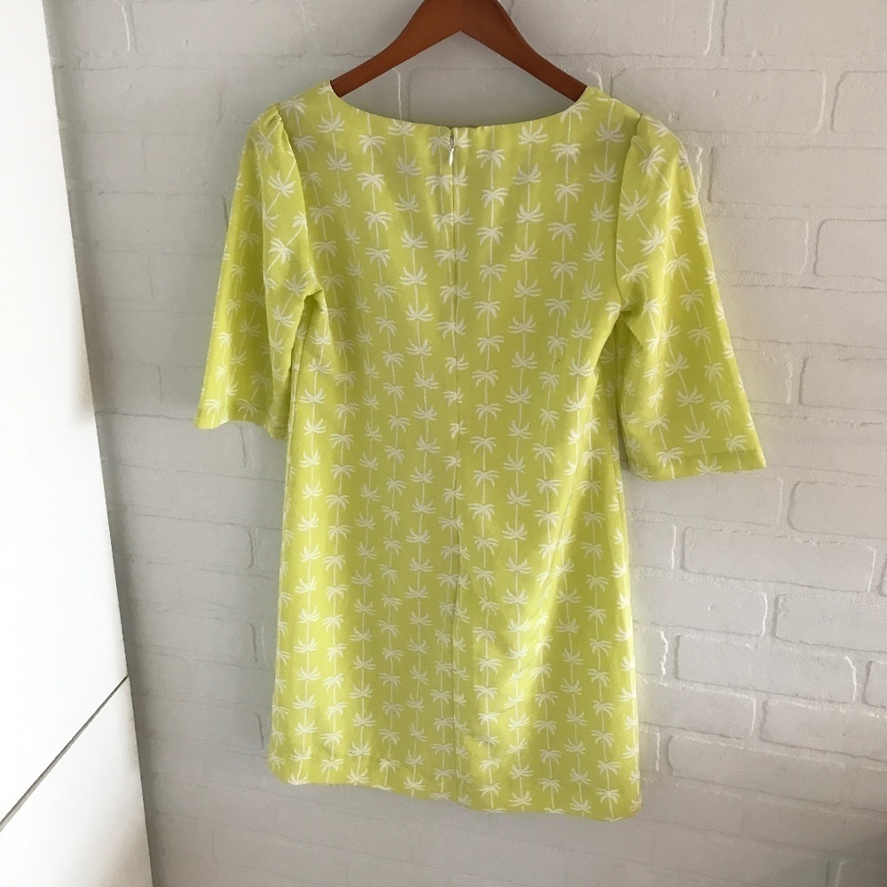 Y2K Tropical Palm Tree Mini Dress Lime Green Jacob Resortwear Sz XS - Picture 8 of 9